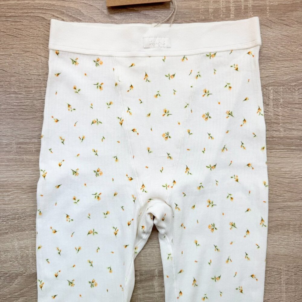 NWT SKIMS Cotton Rib Leggings Marigold Rosebud Floral Print Small - Picture 4 of 11